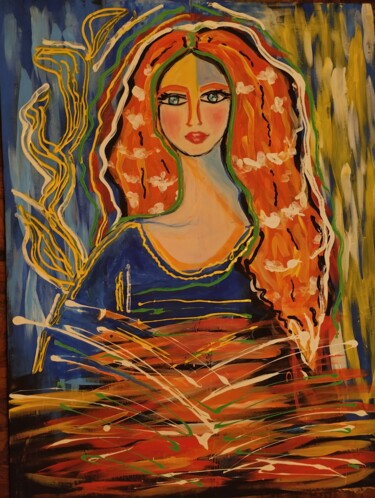 Картина под названием "SIN VOZ DESNUDA" - Ana Petra León, Подлинное произведение искусства, Акрил