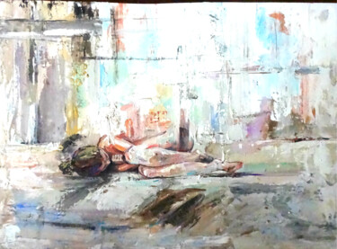 Картина под названием "Девушка" - Алена Ковтун, Подлинное произведение искусства, Гуашь