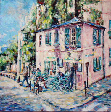 Painting titled "La Maison Rose on M…" by Ana Smarz, Original Artwork, Acrylic