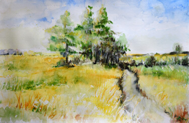 Painting titled "Wiosenny przypływ e…" by Ana Smarz, Original Artwork, Watercolor