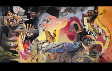 Картина под названием "NEOBYATNOE" - Яна Сурнина, Подлинное произведение искусства, Масло Установлен на Деревянная рама для…