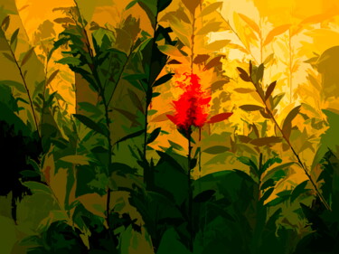 Digital Arts titled "Red flower" by Ana Teresa Dias Da Silva, Original Artwork, Manipulated Photography