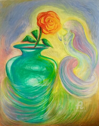 Painting titled "L’essenza dei picco…" by Maria Anabel Rauber, Original Artwork, Pastel Mounted on Wood Stretcher frame