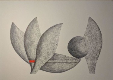 Dibujo titulada "Leaves" por Ana Colombo, Obra de arte original, Acuarela