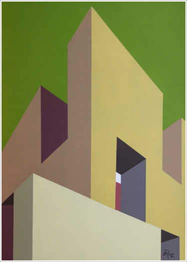 Painting titled ""Arquitectura de Co…" by Ana Maria Cortes, Original Artwork, Acrylic