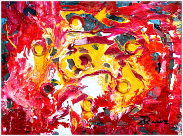Painting titled ""Planeta Rojo"" by Ana Maria Cortes, Original Artwork, Acrylic