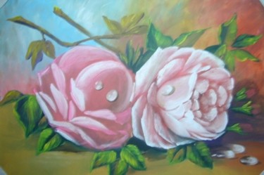 Pintura intitulada "flores" por Laurindo Joao Dos Santos Lauro, Obras de arte originais