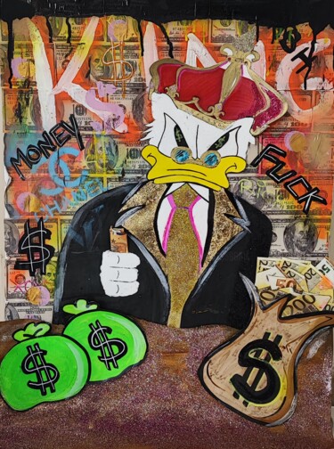 Malerei mit dem Titel "Donald Money" von Anafoxybooh, Original-Kunstwerk, Acryl