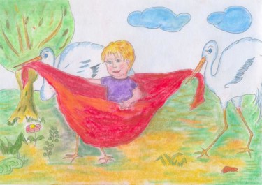 Картина под названием "Children`s illustra…" - Ana Macovei, Подлинное произведение искусства