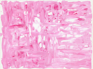 Картина под названием "Rose Yogurt" - Ana Gratess, Подлинное произведение искусства, Акрил Установлен на Деревянная панель