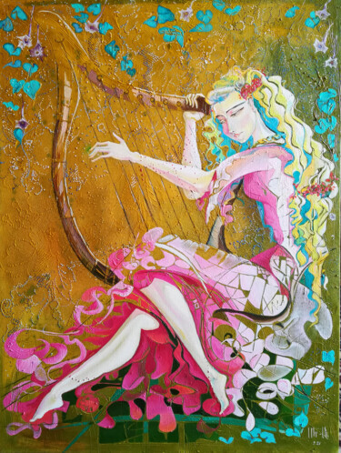 Картина под названием "Soul Melody (60x80c…" - Anahit Mirijanyan, Подлинное произведение искусства, Масло Установлен на Дере…