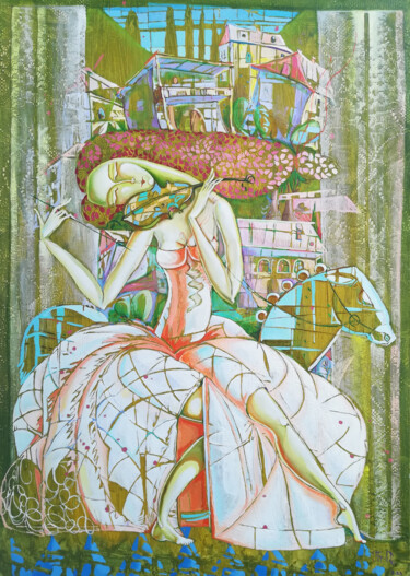Pintura titulada "Soul music (70x50cm…" por Anahit Mirijanyan, Obra de arte original, Oleo Montado en Bastidor de camilla de…