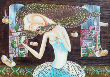 Malerei mit dem Titel "Music from a fairy…" von Anahit Mirijanyan, Original-Kunstwerk, Öl Auf Keilrahmen aus Holz montiert