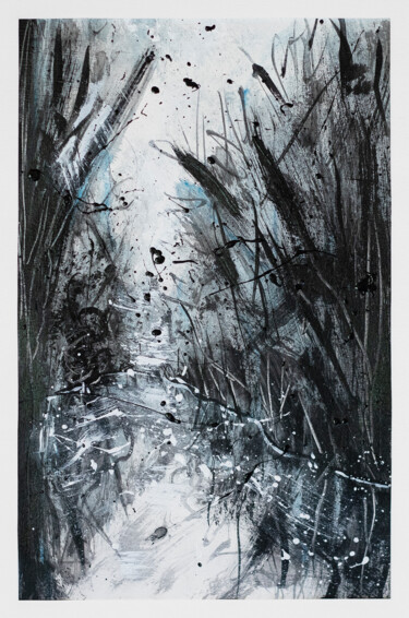 Peinture intitulée "Clairière en Noir e…" par Anaïs Bonaventure, Œuvre d'art originale, Acrylique