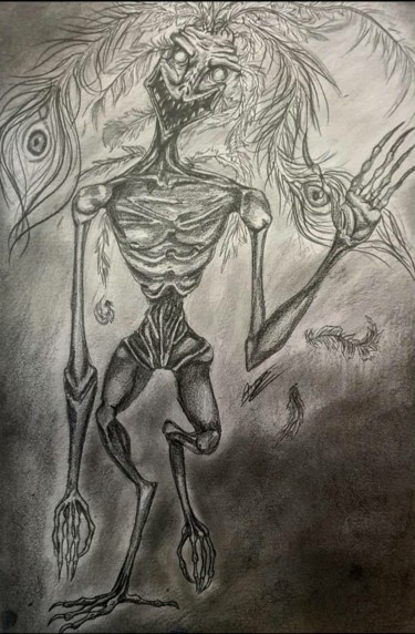 Desenho intitulada "Friendly Monster" por Anaïs Lr, Obras de arte originais, Lápis