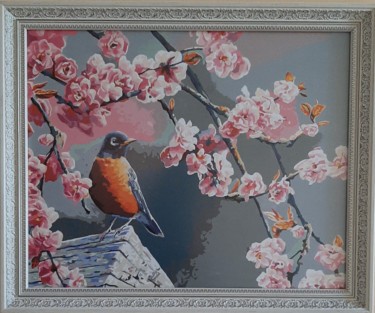Картина под названием "Bird" - Ana Isac, Подлинное произведение искусства, Акрил