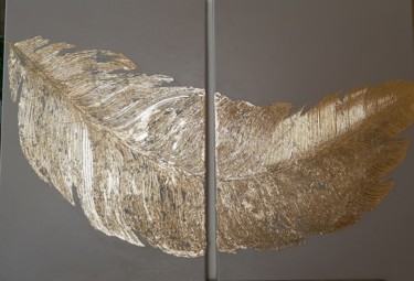 Peinture intitulée "feather" par Ana Isac, Œuvre d'art originale, Huile