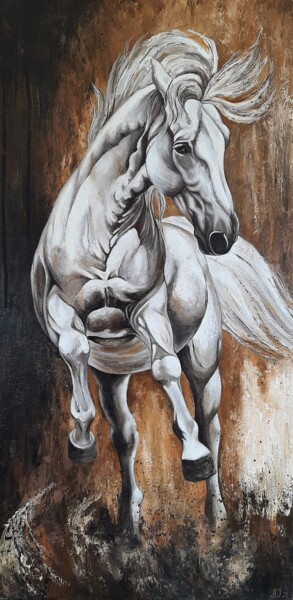 Painting titled "_Horse_" by Ana Isac, Original Artwork, Oil