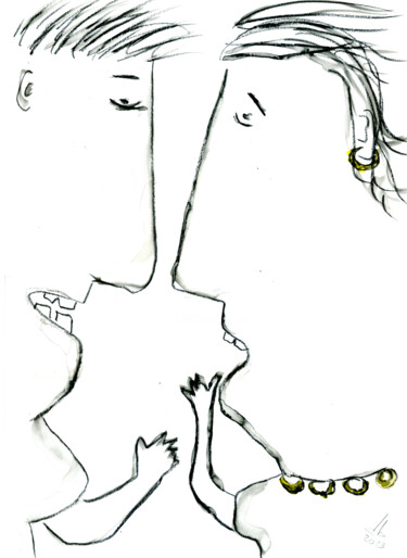 Рисунок под названием "45" - Anaïsberg, Подлинное произведение искусства, Акварель