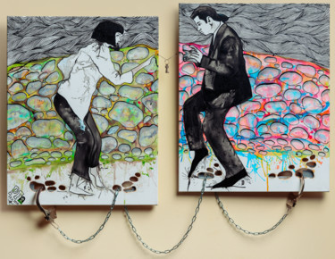 Malerei mit dem Titel "PF, Pulp Fiction mo…" von Anastasia Anait, Original-Kunstwerk, Acryl