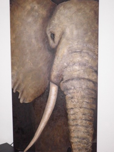 Pintura intitulada "Elefante" por Ana Lacerda, Obras de arte originais, Outro