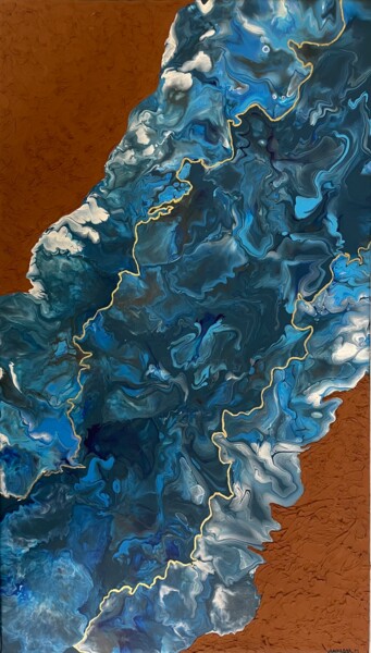 Malerei mit dem Titel "Deep océan" von Analesia.M, Original-Kunstwerk, Acryl Auf Keilrahmen aus Holz montiert