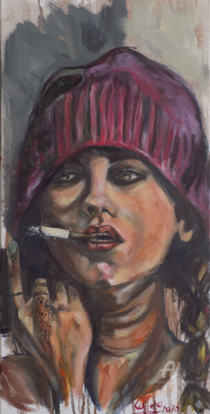 Painting titled "Oli Rebelada" by Analía Alfano, Original Artwork, Oil
