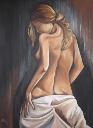 Painting titled "desnudo02" by Analía Alfano, Original Artwork, Oil