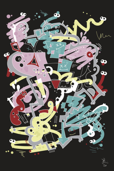 数字艺术 标题为“Worms” 由Koen Haarbosch, 原创艺术品, 数字油画