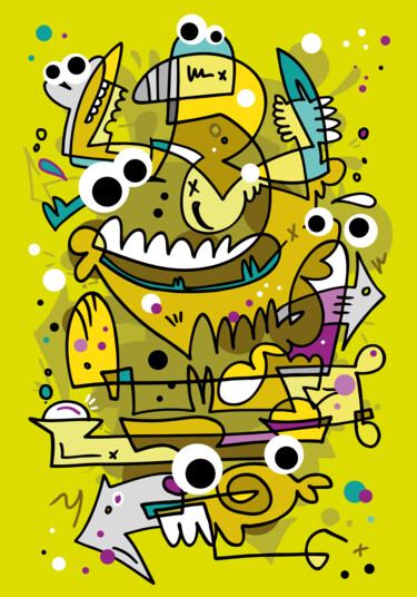 Digitale Kunst mit dem Titel "Crazy Carnival #7 -…" von Koen Haarbosch, Original-Kunstwerk, Tinte