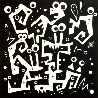 Картина под названием "Funky Jams #1" - Koen Haarbosch, Подлинное произведение искусства, Акрил