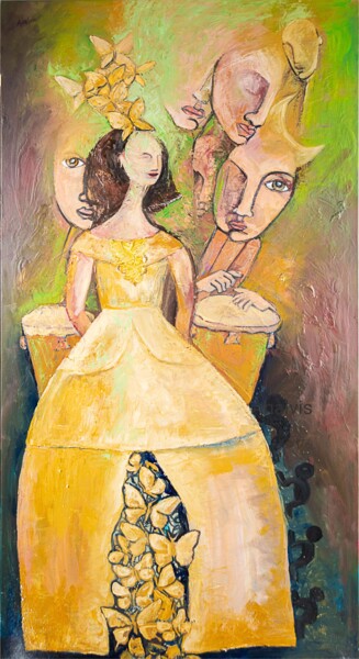 Schilderij getiteld "Las Meninas del Car…" door Analvis Somoza Jimenez, Origineel Kunstwerk, Olie