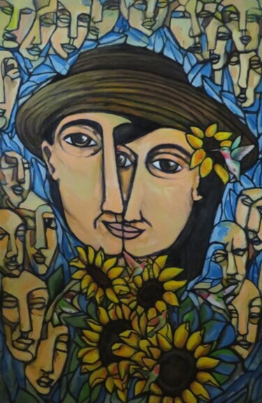 Картина под названием "Alas de Colibri" - Analvis Somoza Jimenez, Подлинное произведение искусства, Масло