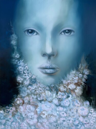 Schilderij getiteld "Winter Face" door Anamaria Cepoi, Origineel Kunstwerk, Olie