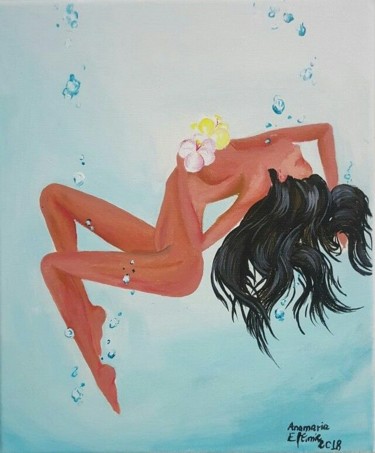 Painting titled "Nude" by Anamaria Eftimie, Original Artwork, Acrylic