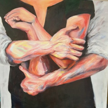 Painting titled "Your hug" by Ana-Maria Iancu, Original Artwork, Acrylic Mounted on Wood Stretcher frame