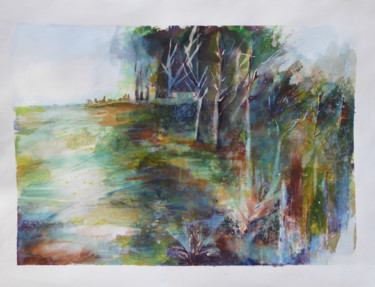 Pintura intitulada "PAISAJE 1" por Ana María Gonzalez Jimenez, Obras de arte originais, Aquarela