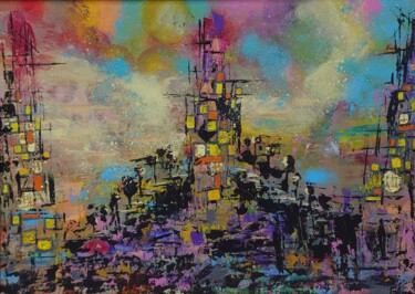 temple of desires Peinture intitulée "temple of desires" par Ana Maria Guta( Podaru ), Œuvre d'art originale, Acrylique