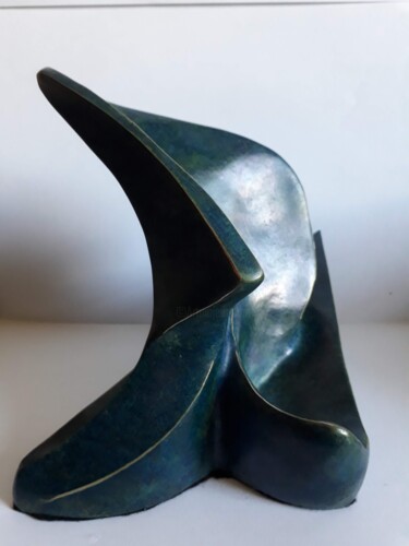 Sculptuur getiteld "Veleiro azul" door Anamaria Vieira, Origineel Kunstwerk, Bronzen