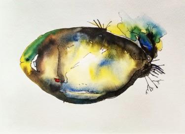 Painting titled "Fish C" by Anamika, Original Artwork, Watercolor