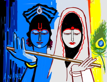 Digital Arts titled "radhakrishna-ajpeg.…" by Anandswaroop Manchiraju, Original Artwork, Digital Painting