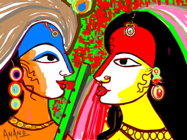 Digital Arts titled "DIVINE LOVE" by Anandswaroop Manchiraju, Original Artwork, Digital Painting