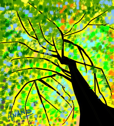 Digitale Kunst mit dem Titel "RAISING TO THE SKY" von Anandswaroop Manchiraju, Original-Kunstwerk, Digitale Malerei