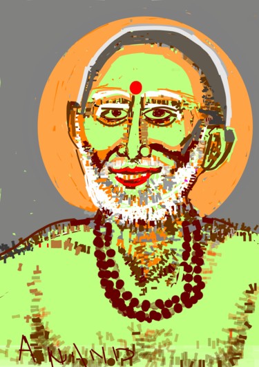 Digitale Kunst mit dem Titel "parama-charya.jpeg" von Anandswaroop Manchiraju, Original-Kunstwerk, Digitale Malerei