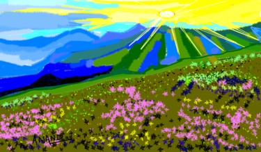 Digital Arts titled "valley-of-flowers-1…" by Anandswaroop Manchiraju, Original Artwork, Digital Painting