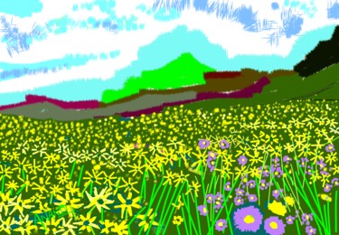 Digitale Kunst getiteld "valley-of-flowers-4…" door Anandswaroop Manchiraju, Origineel Kunstwerk, Digitaal Schilderwerk