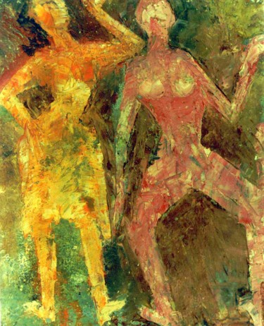 Painting titled "DANZE DANCE AND DAN…" by Anandswaroop Manchiraju, Original Artwork, Oil