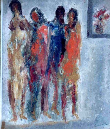 Painting titled "DANCE DANCE AND DAN…" by Anandswaroop Manchiraju, Original Artwork, Oil