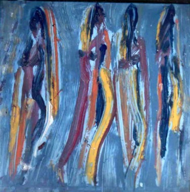 Картина под названием "DANCE DANCE AND DAN…" - Anandswaroop Manchiraju, Подлинное произведение искусства, Масло