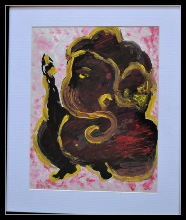 Schilderij getiteld "GANESHA-2" door Anandswaroop Manchiraju, Origineel Kunstwerk, Aquarel